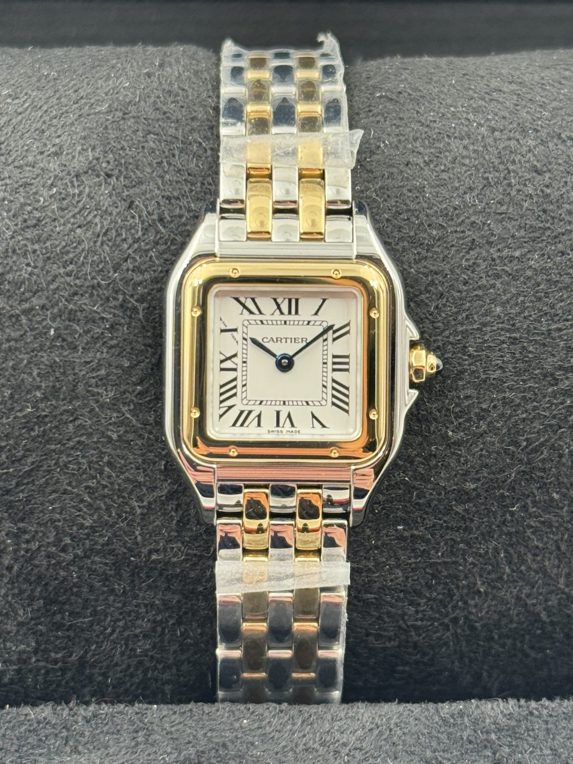 Classic Panthere square Gold big size stainless steel Watch Pre Owned Cartier Panthère 8395 Two-Tone Steel & Yellow Gold  main image 2